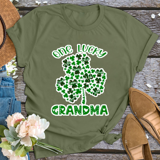 Lucky Grandma Personalized Shirt