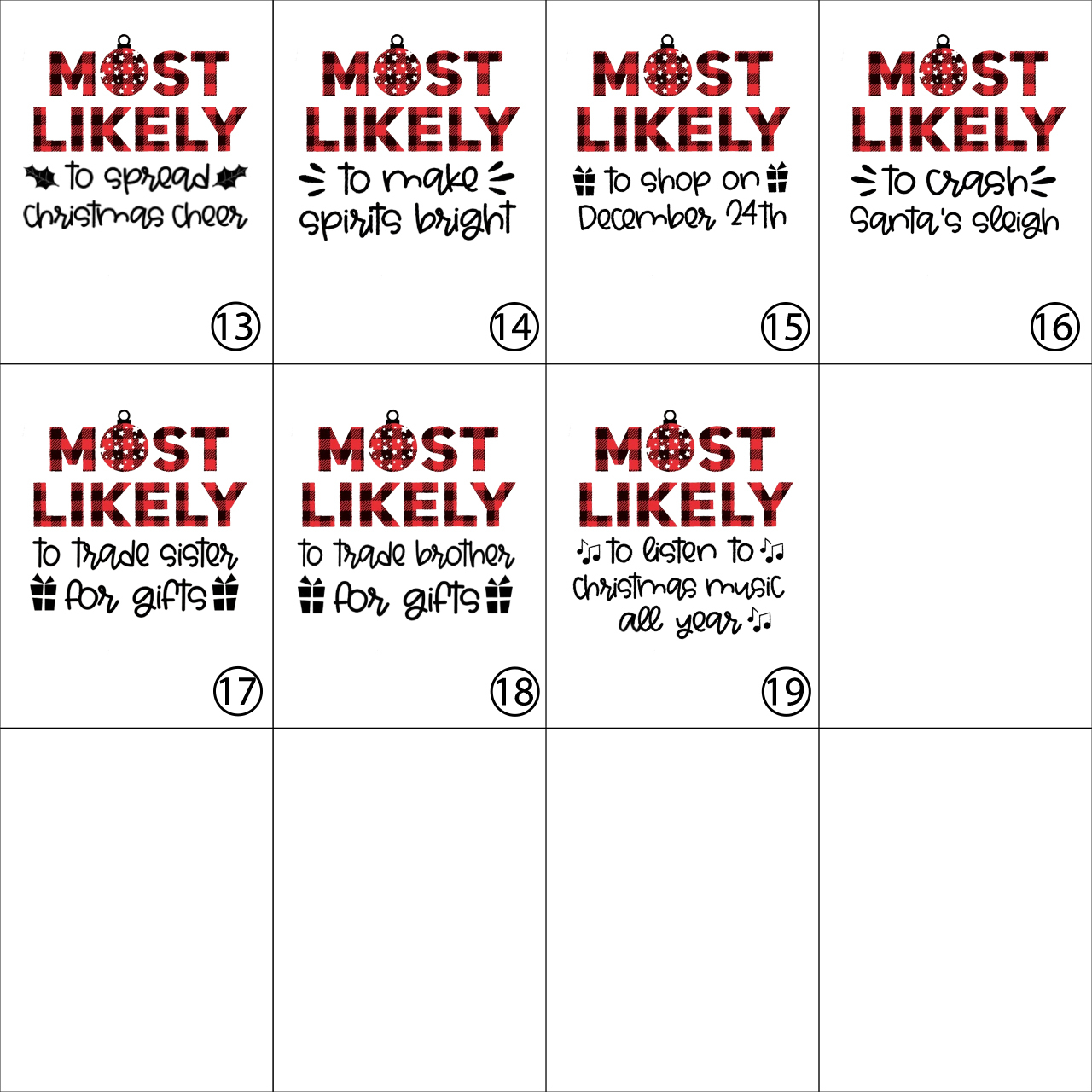 Matching Family Christmas Shirts With Design Most Likely To