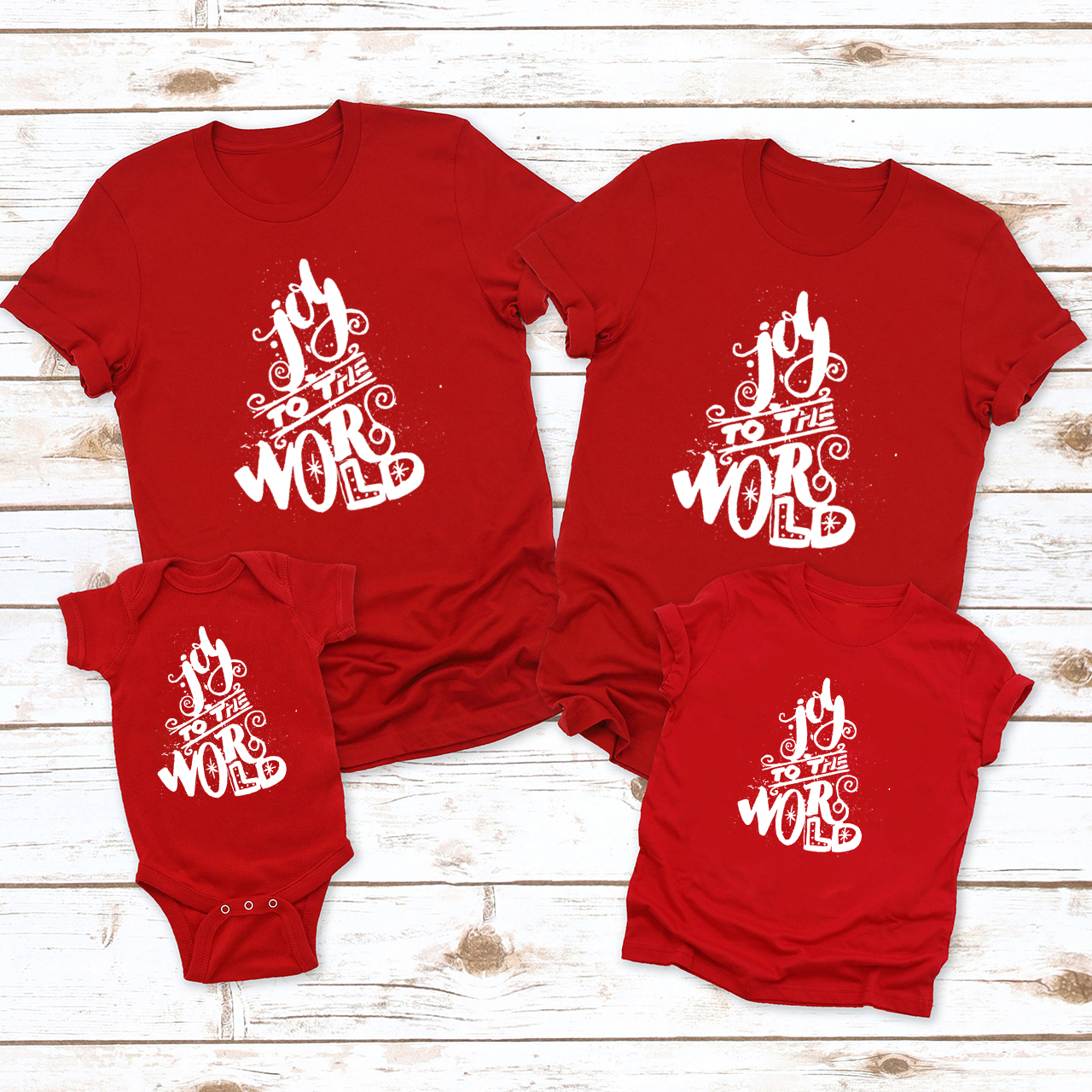 Joy World Christmas Tree Family Matching Shirt