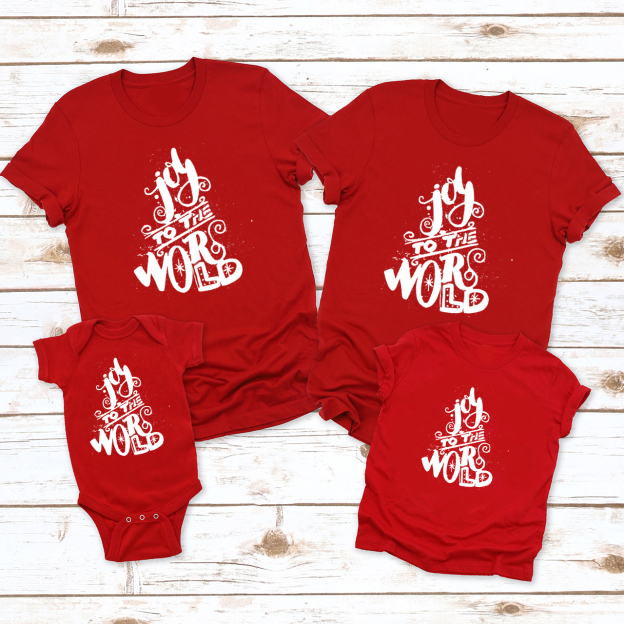 Joy World Christmas Tree Family Matching Shirt