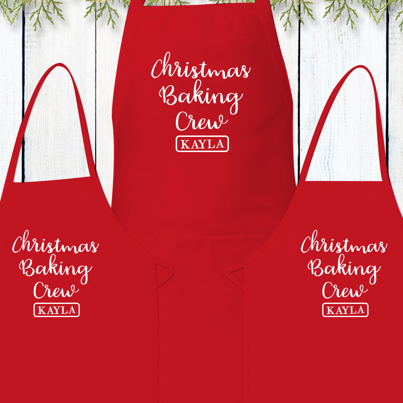 Christmas Baking Crew Personalized Apron Sets For Adult&Kids