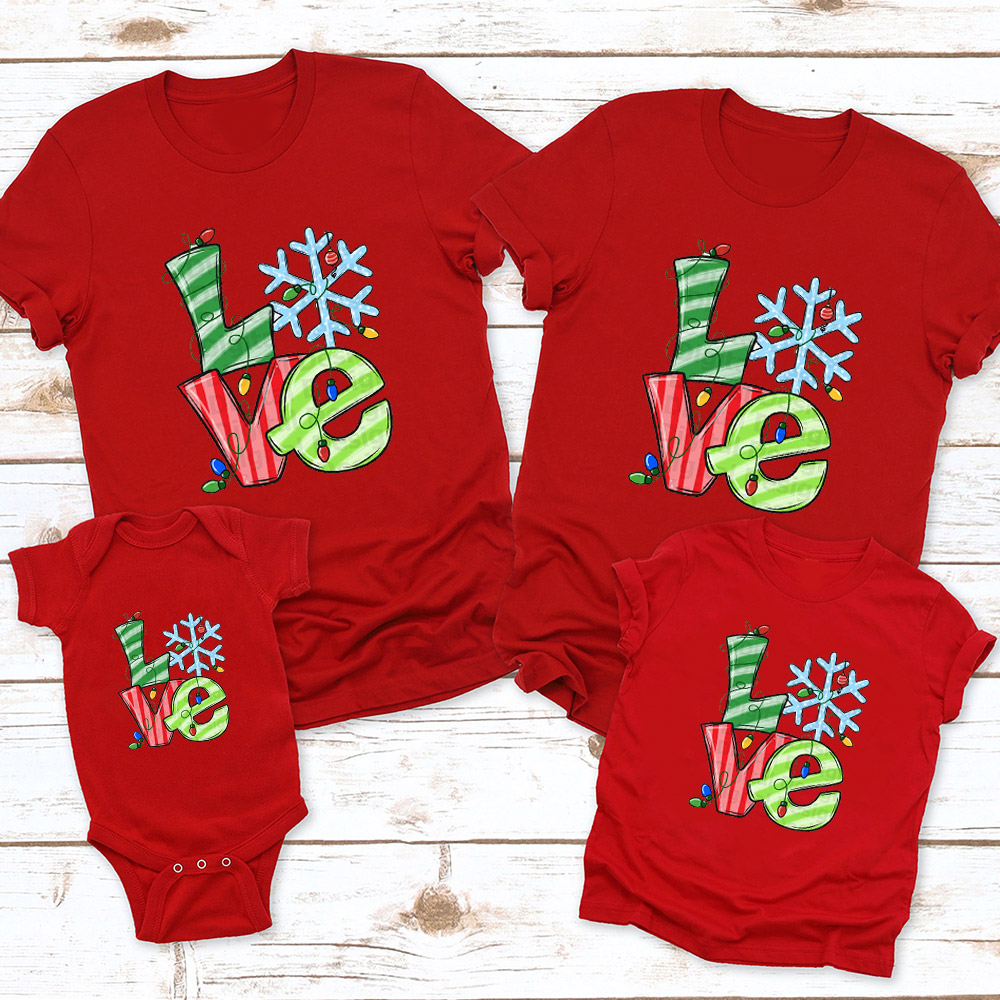 Snow Love Christmas Family Matching Shirt