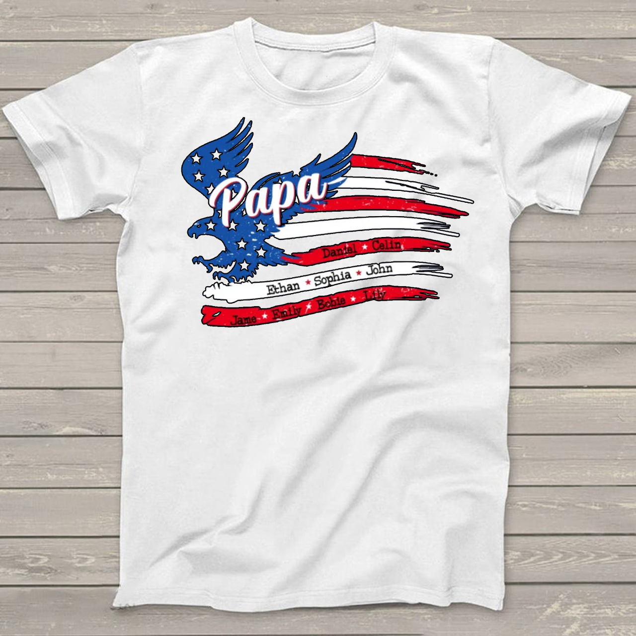 Eagle&Flag Grandpa Shirt Personalized With Name
