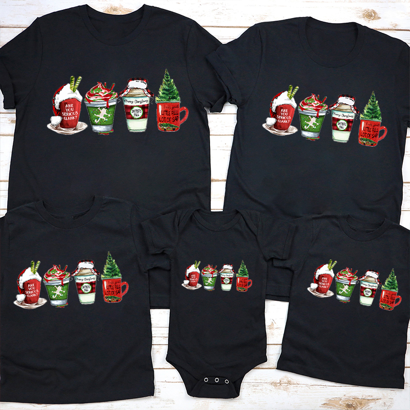 Coffee Cup Christmas Family Matching Shirt