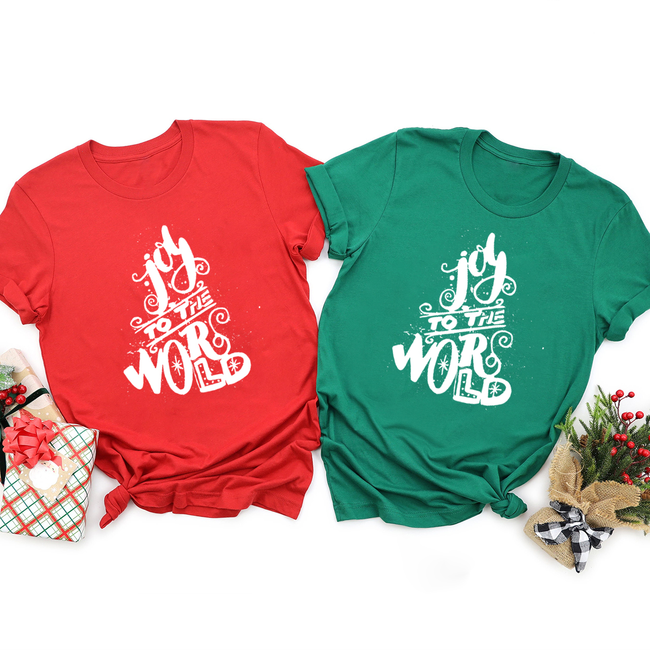 Joy World Christmas Tree Family Matching Shirt