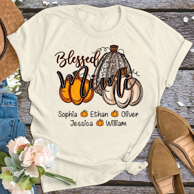 Pumpkin Thanksgiving Personalized Grandma Shirt 