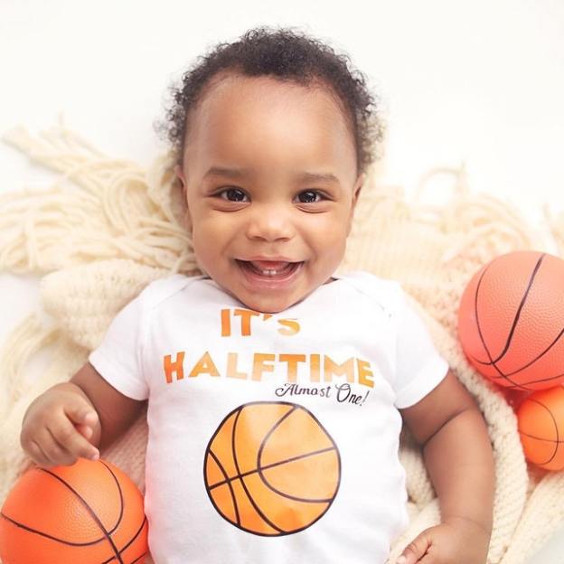 Basket Ball Halftime Birthday,Baby Bodysuit