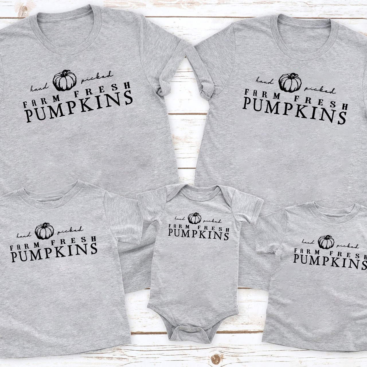 Thanksgiving Farm Fresh Pumpkins Family Matching Shirt