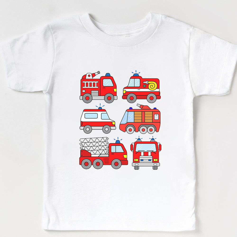 Firetruck Vehicle Ambulance Boy T-shirt