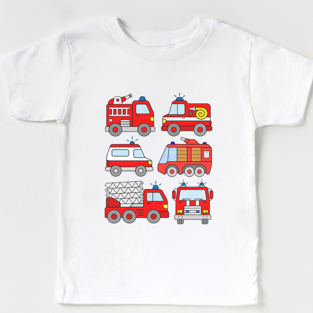 Firetruck Vehicle Ambulance Boy T-shirt