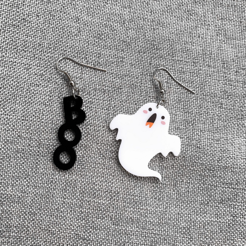 Halloween Boo+Ghost Acrylic  Earring 