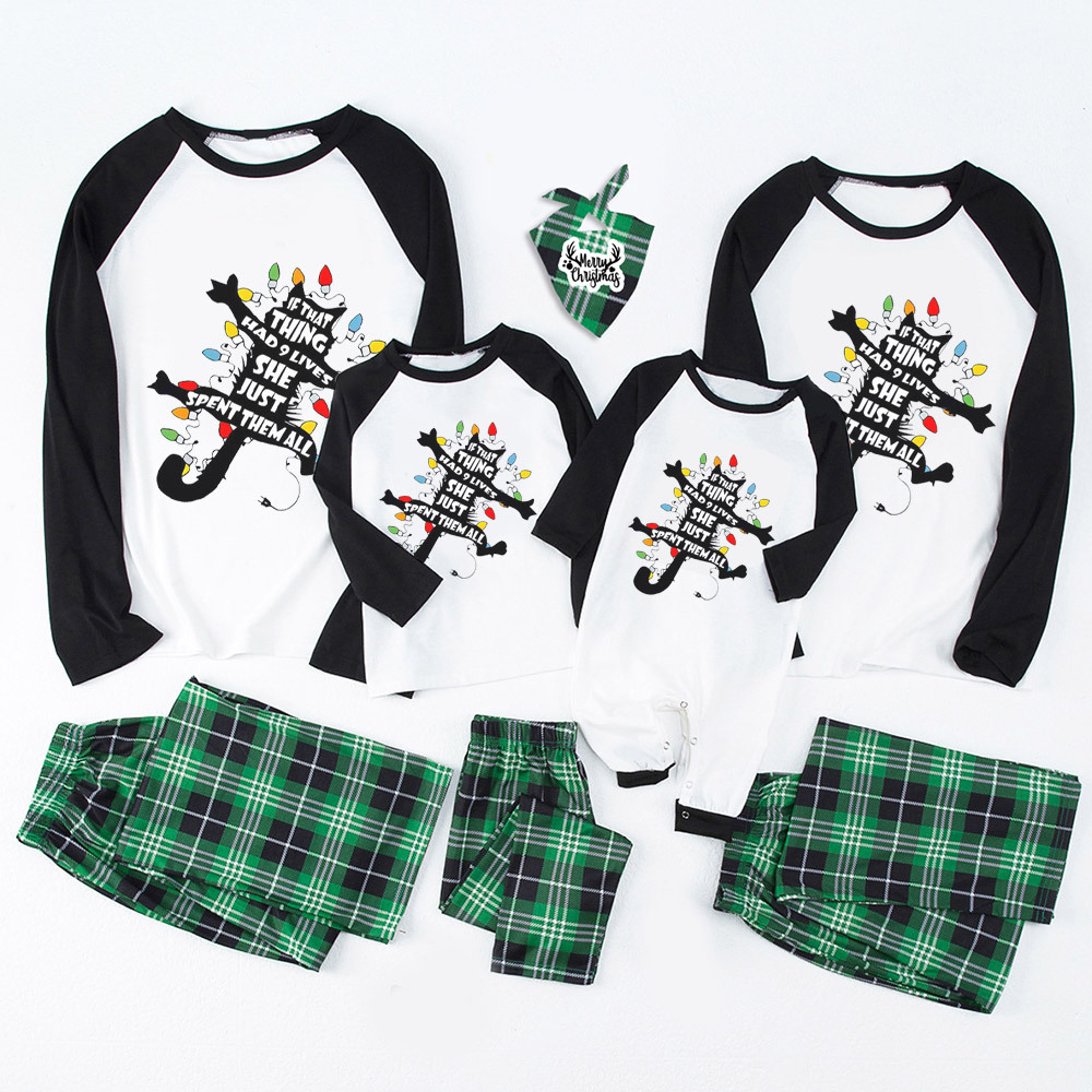 Black Funny Christmas Family Matching Pajamas