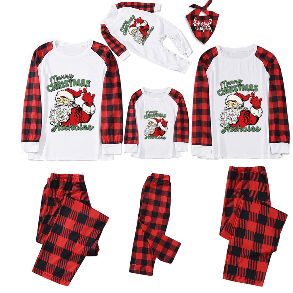 Santa Assholes Funny Family Christmas Pajamas