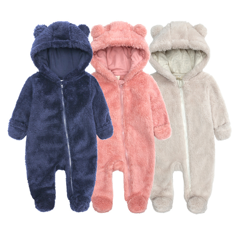 Cute Plush Bear Ears Romper