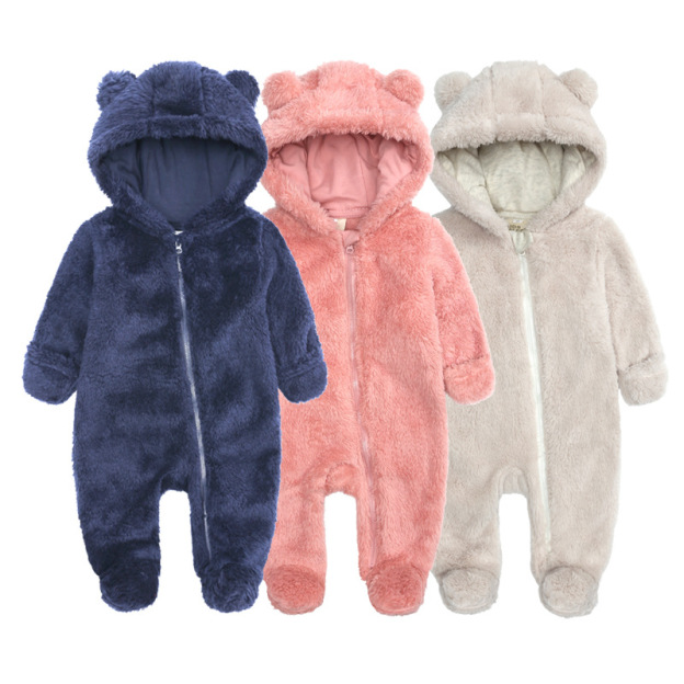 Cute Plush Bear Ears Romper