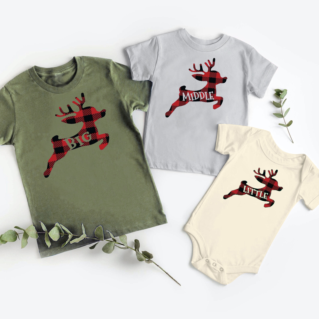Personalized  Reindeer Family Matching Shirt
