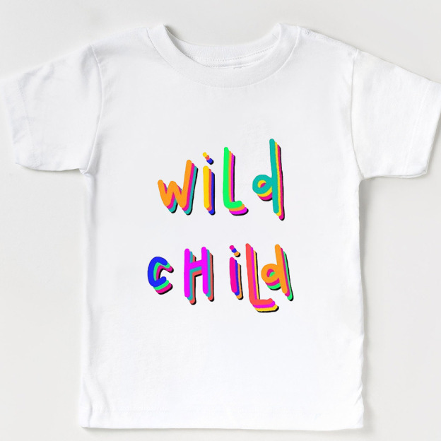 Wild Child Colorful Font T-shirt