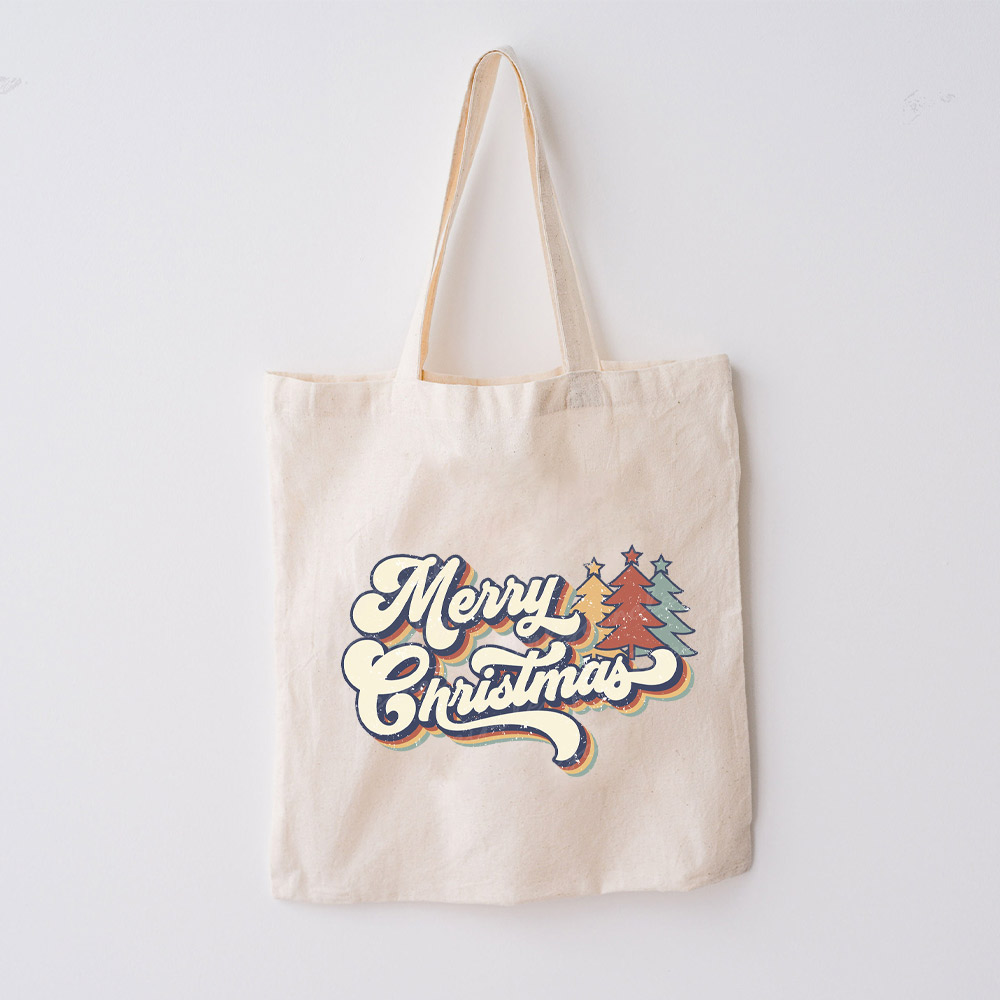 Vintage Merry Christmas Christmas Tote Bag