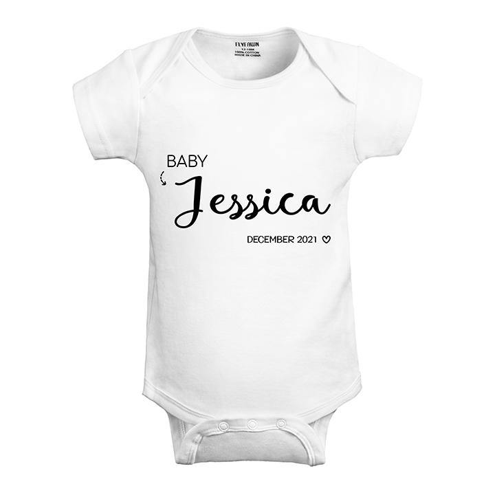 Personalized Baby Bodysuit (Baby Name & Birthday Personalization)