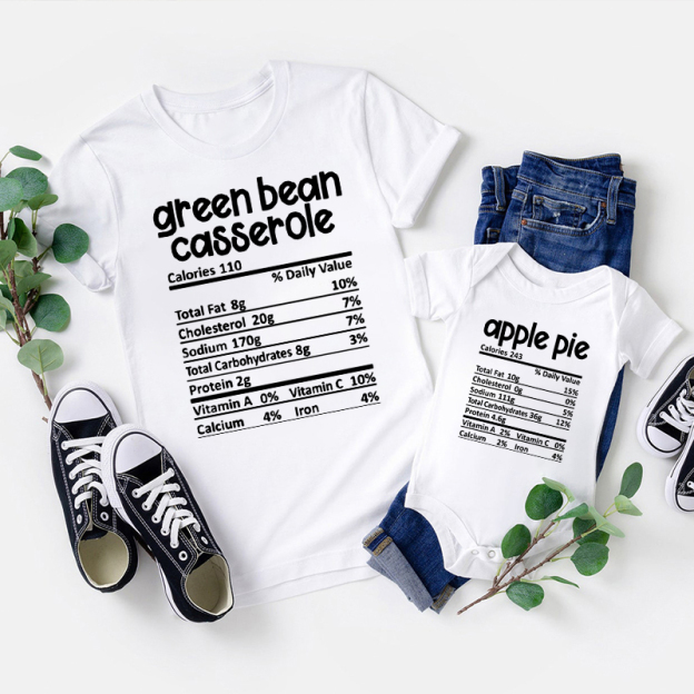 Nutrition MatchingThanksgiving Food Shirts