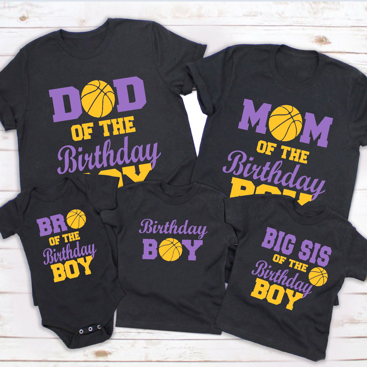 Birthday Basketball Family Matching  Bodysuit & Shirts 2