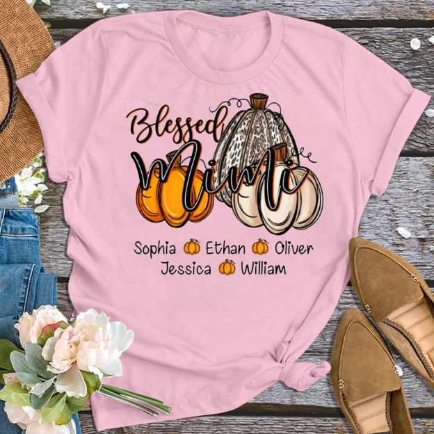 Pumpkin Thanksgiving Personalized Grandma Shirt 