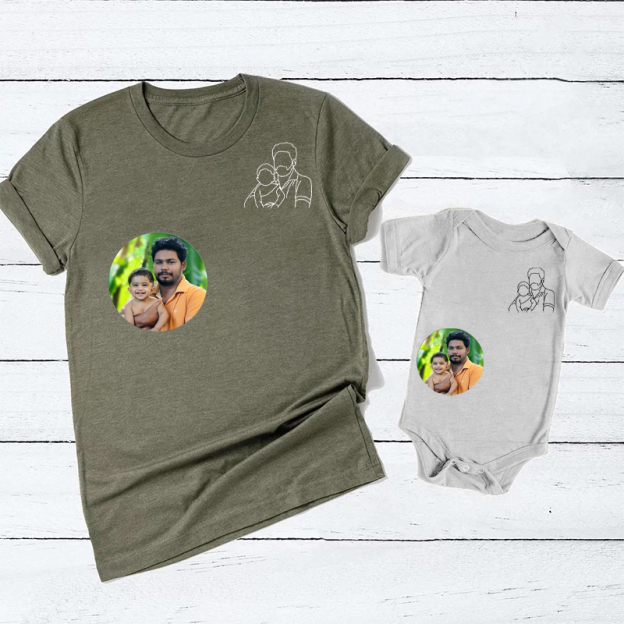 Custom Pocket Portrait from Photo Shirts For Dad And Me