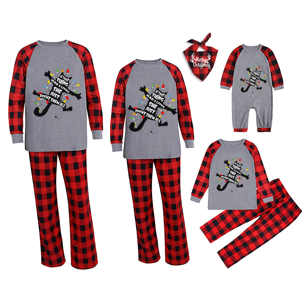 Black Funny Christmas Family Matching Pajamas