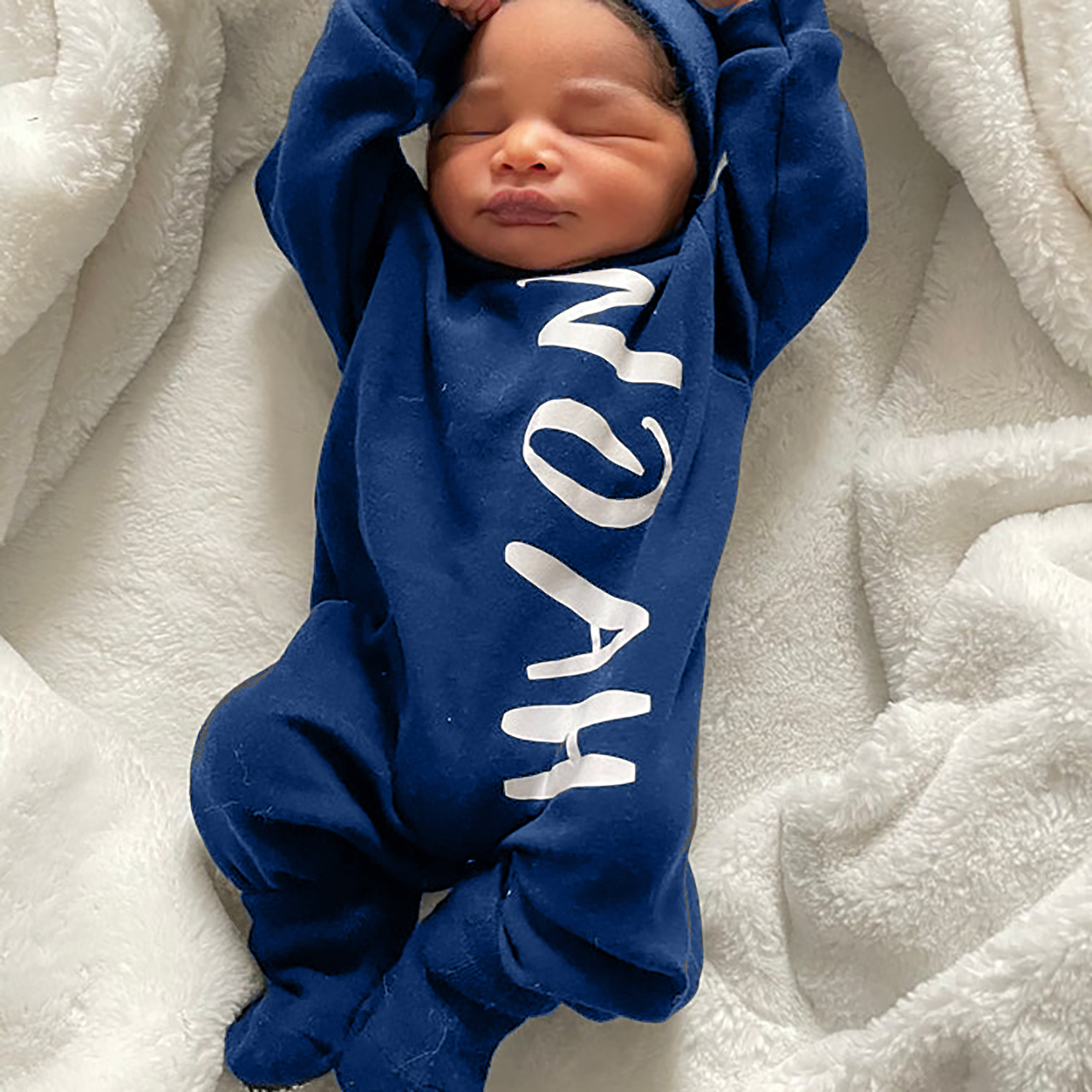 Baby Boy Coming Home Outfif Navy Romper Set