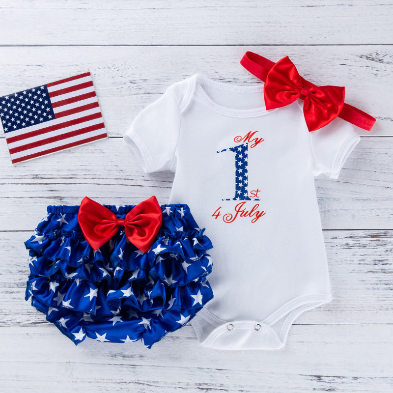 My First 4th Of July Baby Girl Outfit Set