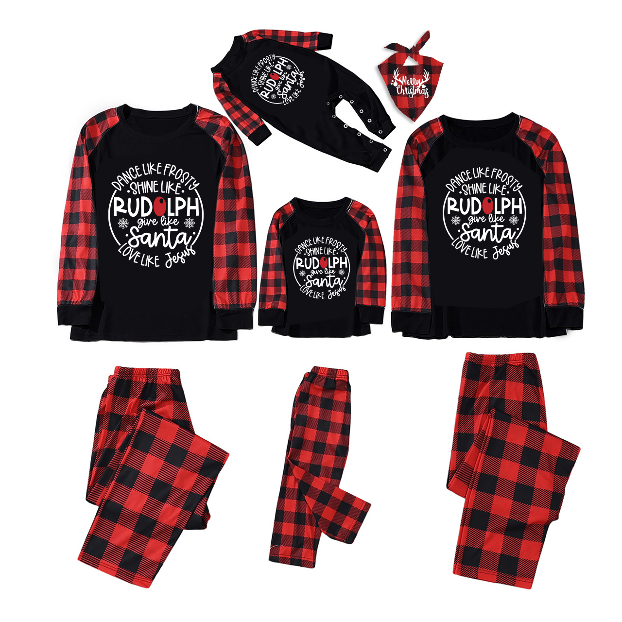 Give Like Santa Christmas Family Matching Pajamas