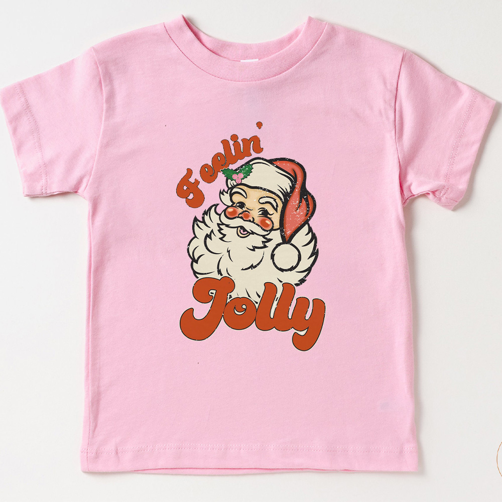 Feelin Jolly Toddler Retro Christmas Shirt