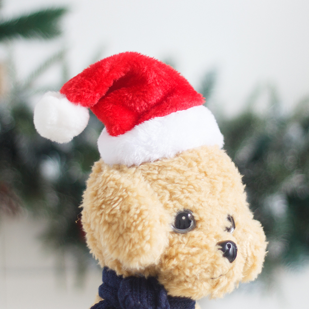 Pet Christmas Plush Plaid Hat