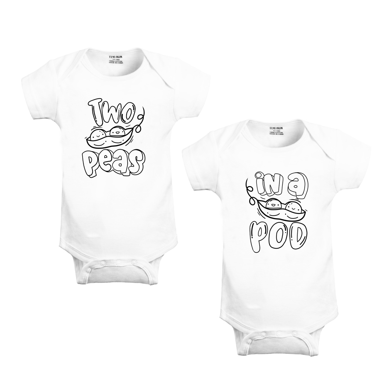 Two Peas In A Pod Twins Bodysuit & Shirts