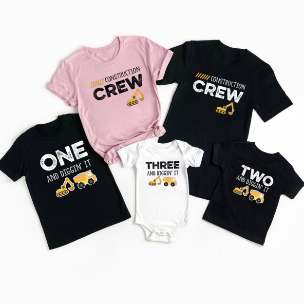 Construction Crew Daily Family Matching Shirts