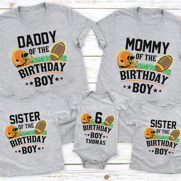 Football Boy Birthday Family Matching Shirt