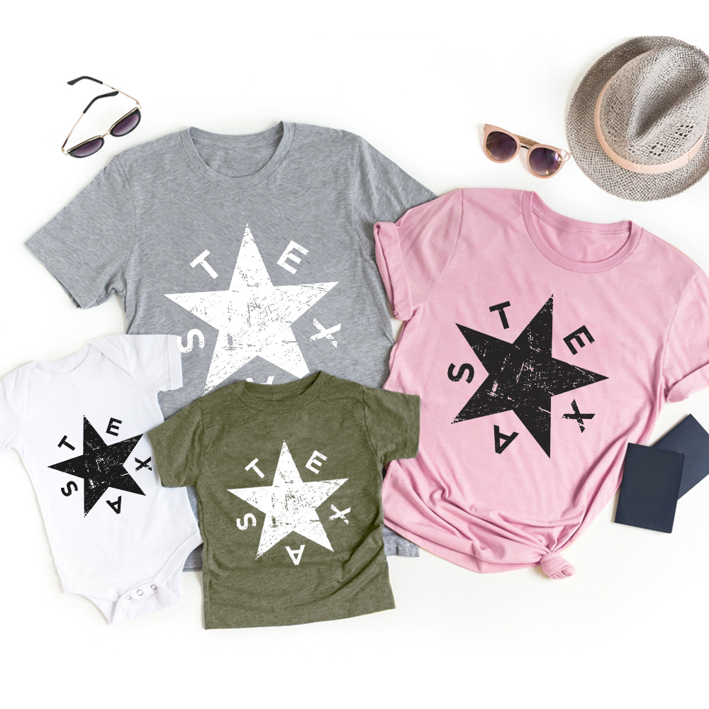Distressed Lone Star Texas Family Matching Shirts