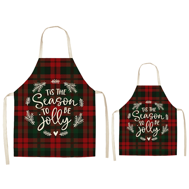 Tis The Season To Be Jolly Christmas Apron Sets For Adult&Kids