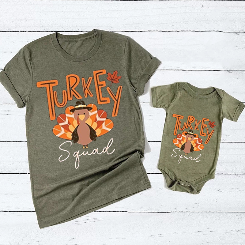 Turkey Squad Thanksgiving Family Matching Shirts