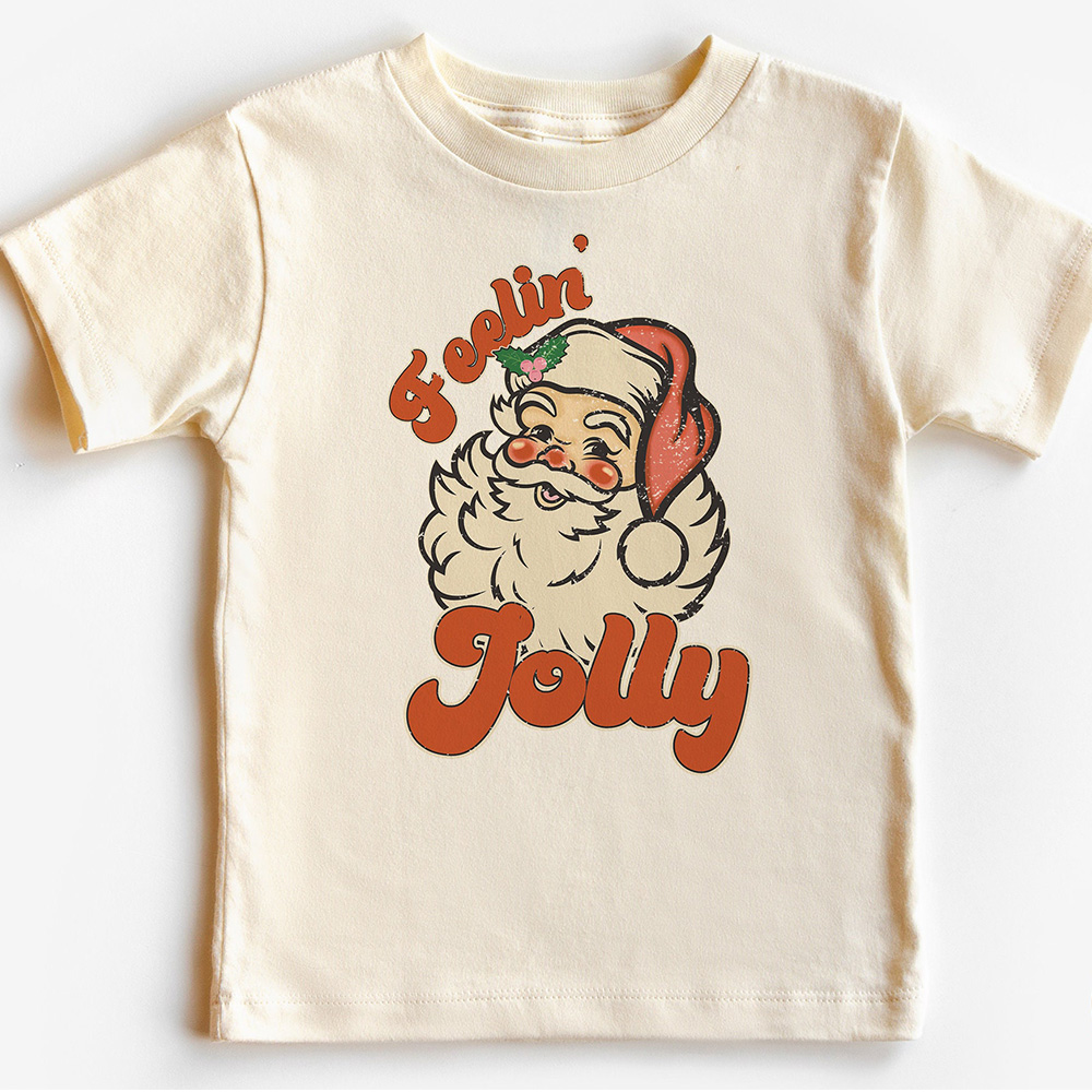 Feelin Jolly Toddler Retro Christmas Shirt