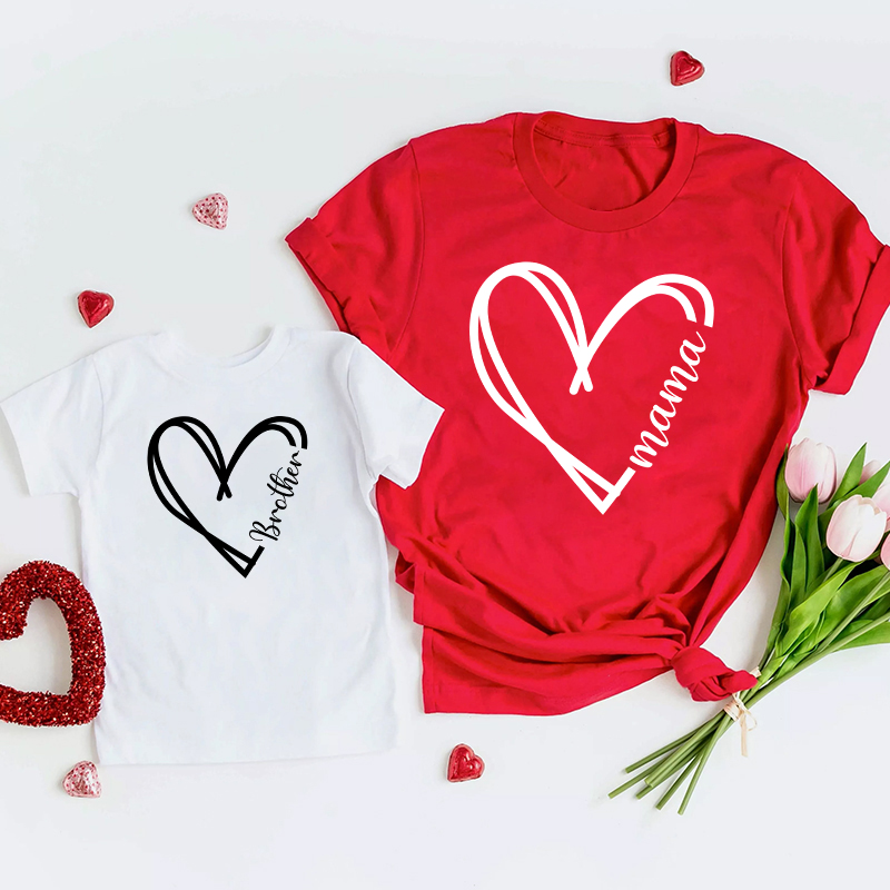 Heart with Name Family Matching Shirts