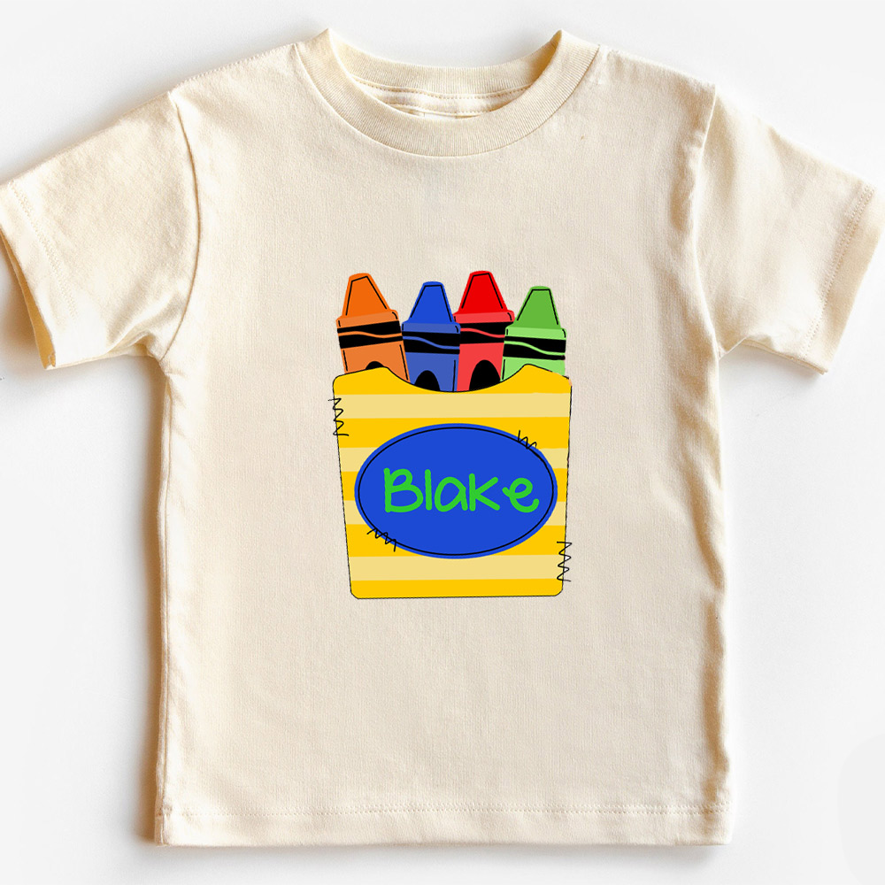 Personalized Boys Crayons Back To School T-shirt