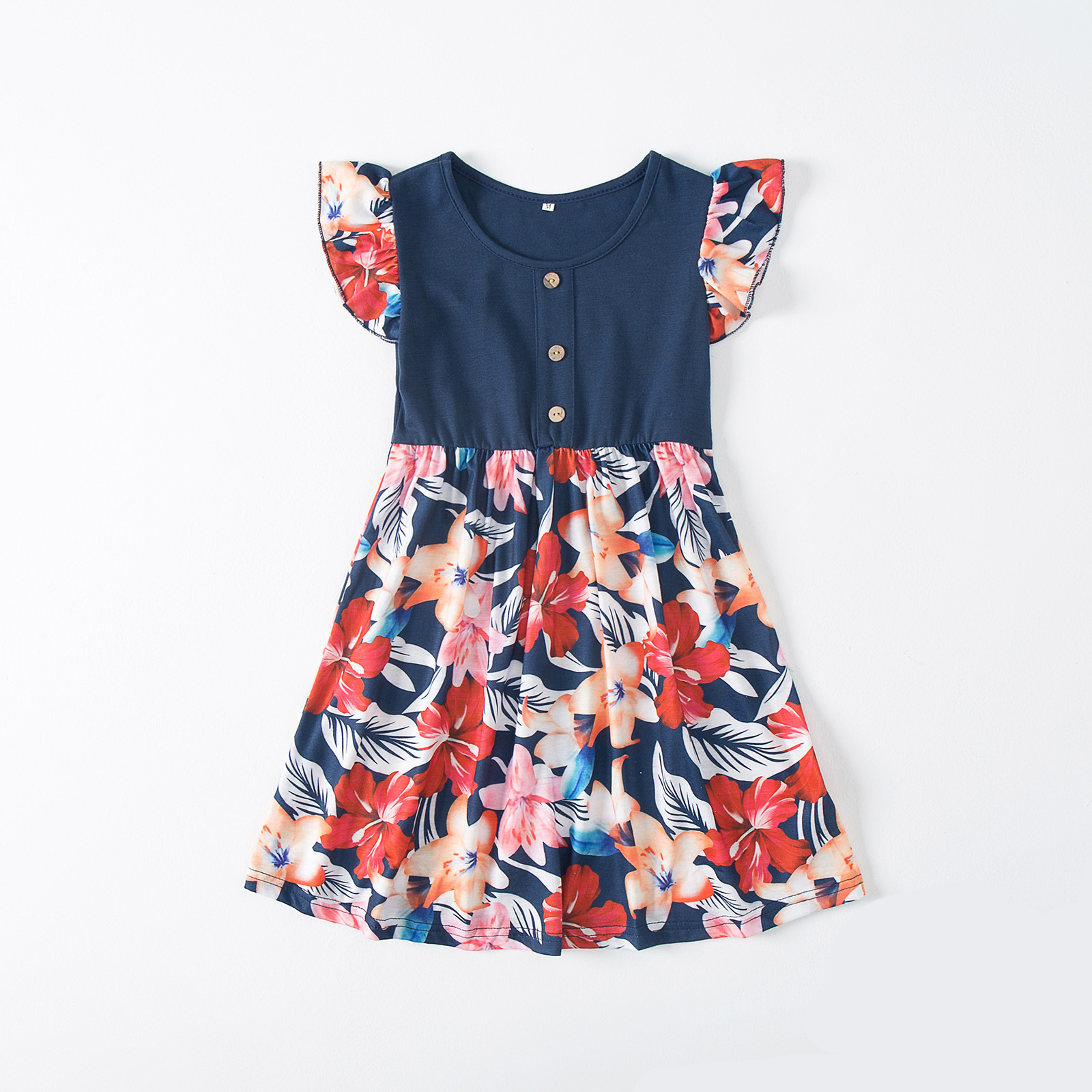 Navy Flower Family Outfits