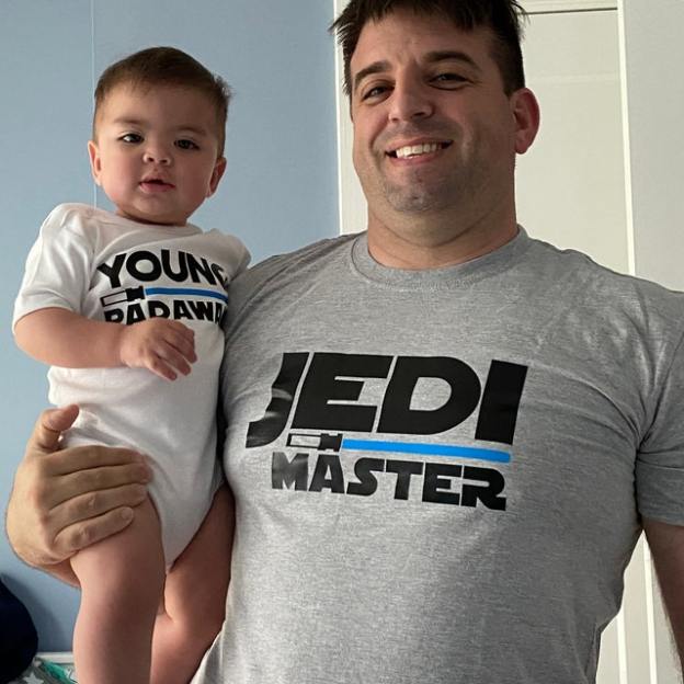 Jedi Master Young Padawan Dad&Me Matching Shirts