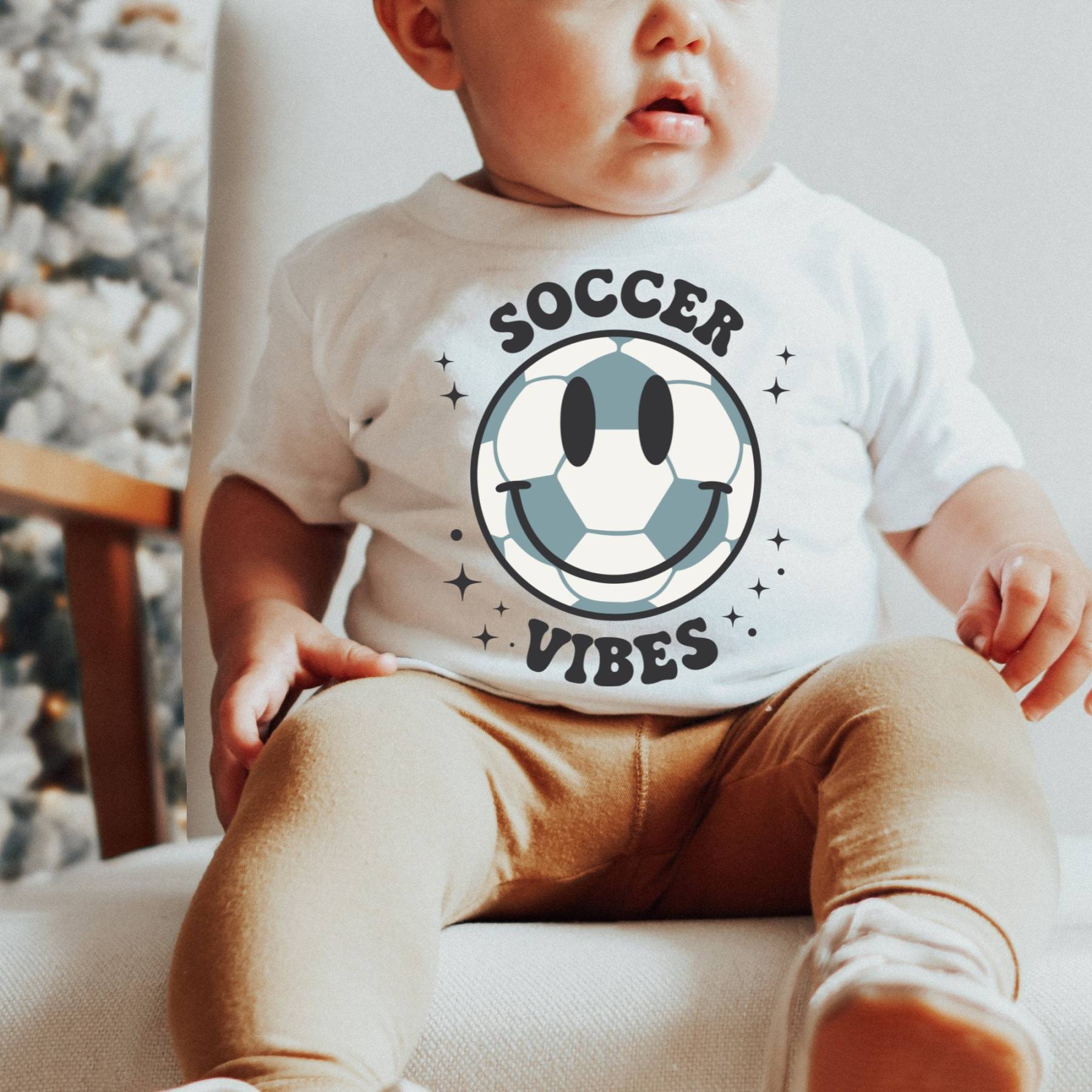 Soccer Vibes Smiley Face Kids Shirt