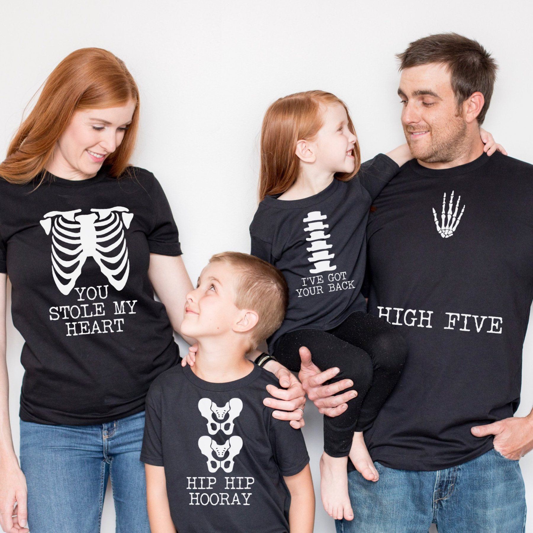Skeleton Puns Funny Family Matching Halloween Party Tees