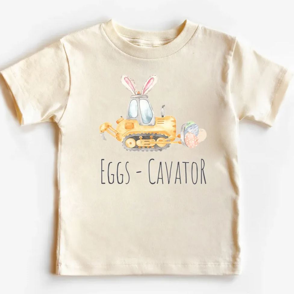 Eggs-cavator Tractor Baseball Kids T-Shirt