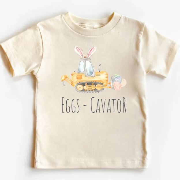 Eggs-cavator Tractor Baseball Kids T-Shirt