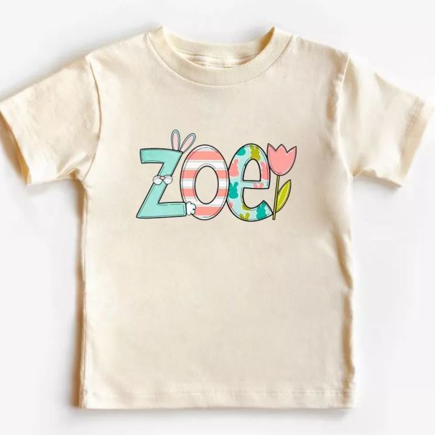 Personalized Easter - Cute Bunny Name Kids Shirt