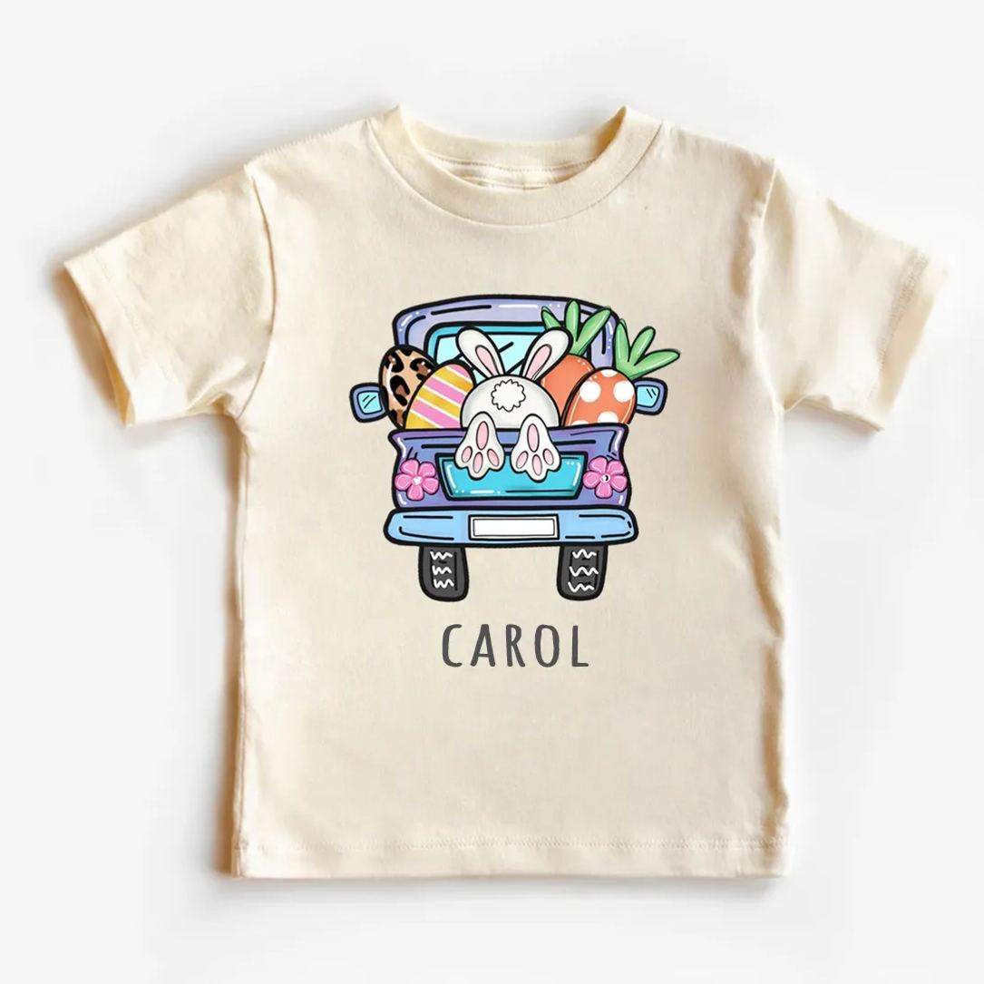 Personalized Easter truck With Kids Name T-Shirt